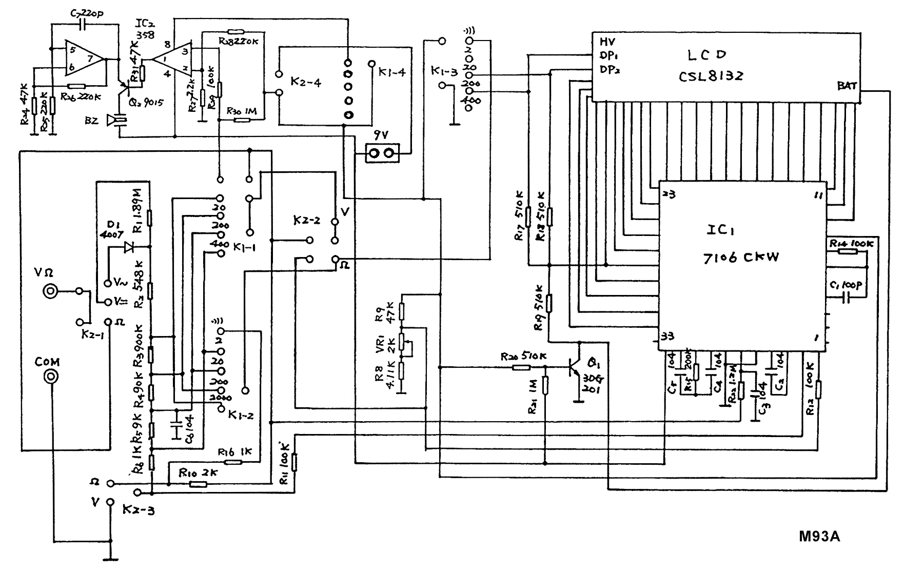 Схема мультиметра dt 830d